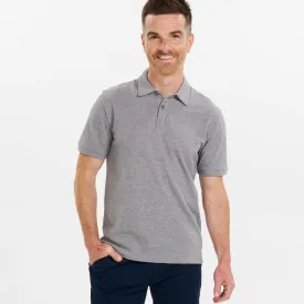 Heather Light Grey Pique Daily Polo