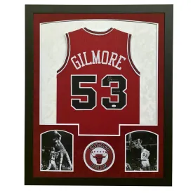 Artis Gilmore Signed HOF 11 Chicago Red Custom Suede Matte Framed Basketball Jersey