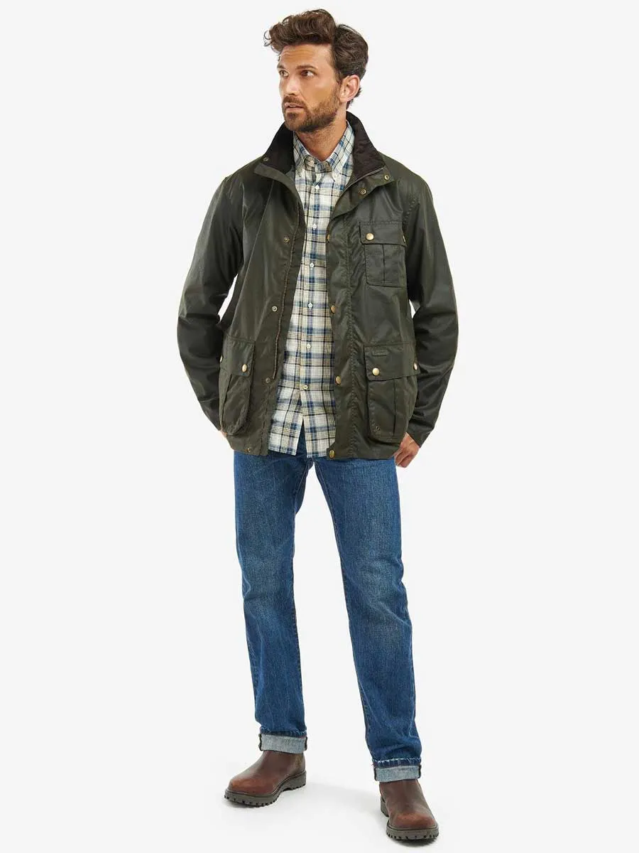 BARBOUR Dunlin Waxed Jacket - Mens - Olive