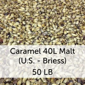 Caramel (Crystal) 40L Malt 50 LB Sack (US - Briess)