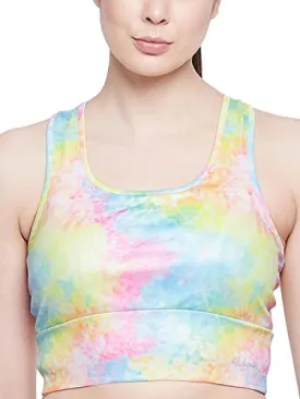 Clovia Women's Medium Impact Padded Non-Wired Full Coverage Racerback Sports Bra (BR2084P19_Multicolor_M)