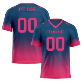 Custom Dark Teal Pink Fade Fashion Personalized Authentic Football Jersey FBJ02-D06089