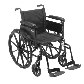 Drive Medical cx416adfa-sf Cruiser X4 Lightweight Dual Axle Wheelchair with Adjustable Detachable Arms, Full Arms, Swing Away Footrests, 16" Seat