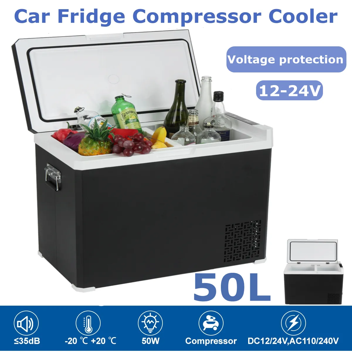 F89 Portable Fridge, Dual Zone Max Fast Cooling, 30L/40L/50L