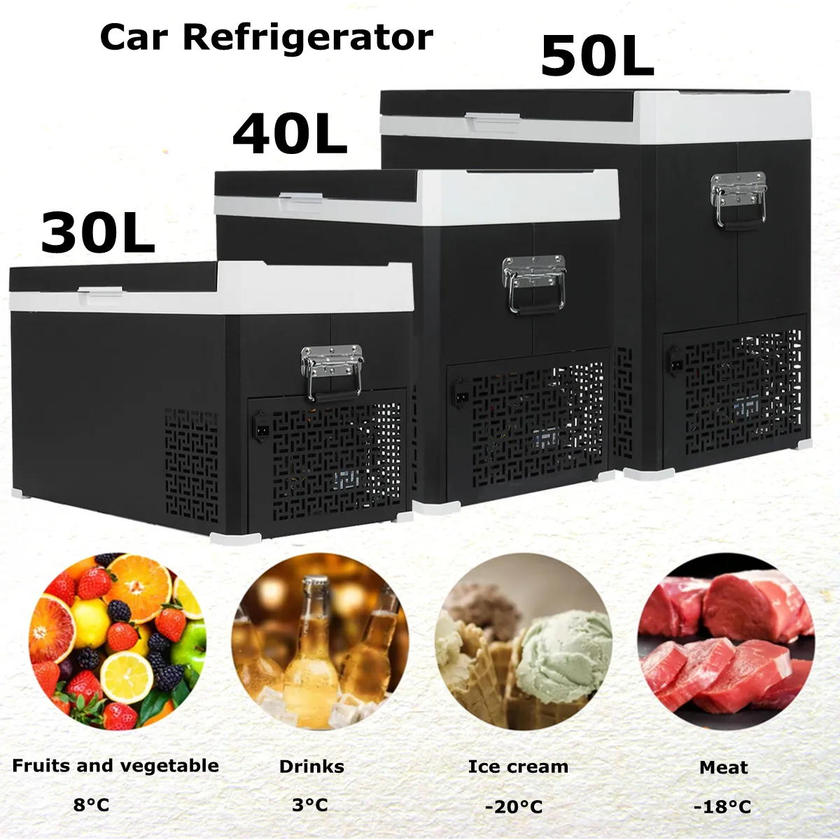 F89 Portable Fridge, Dual Zone Max Fast Cooling, 30L/40L/50L