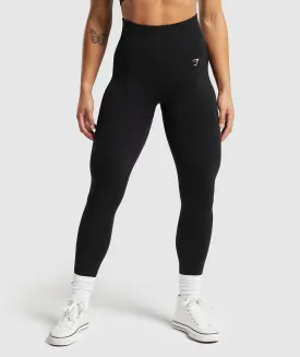 Gymshark Lift Contour Seamless Leggings - Black/Black Marl