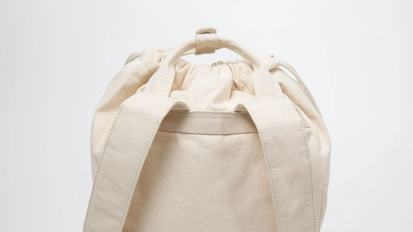 Macaroon Drawstring Organic Cotton Series Beige Backpack