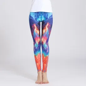 New starry print yoga pants, women's speed-dry tight pants, running suit, high-spring moisture absorption, trampling trousers