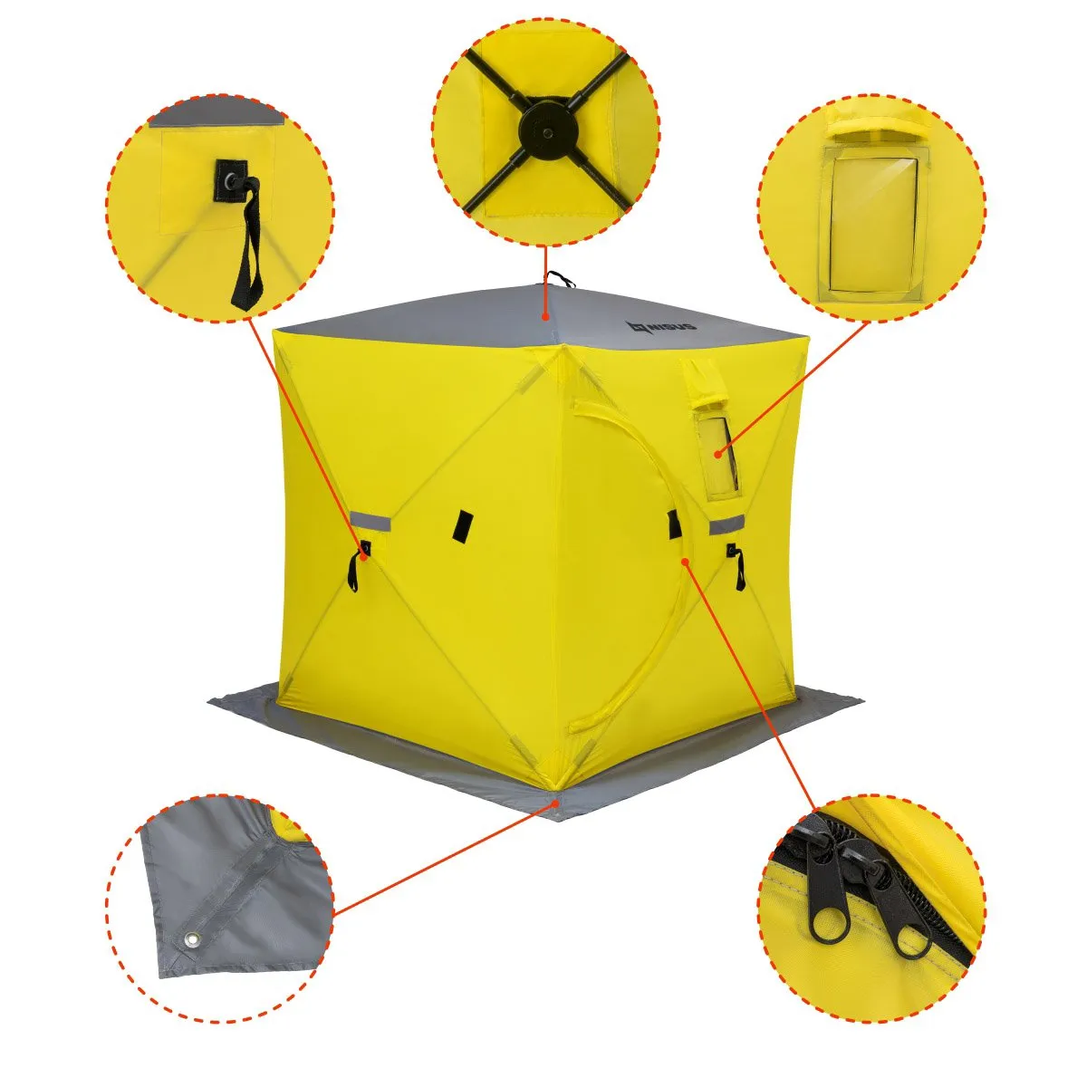 NISUS 2-Person Cube Series Pop-up Ice Fishing Shelter