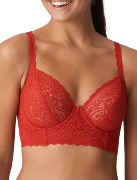 PrimaDonna Twist I Do Plunge Longline Bra Underwired, Scarlet Red | Red Longline Bra